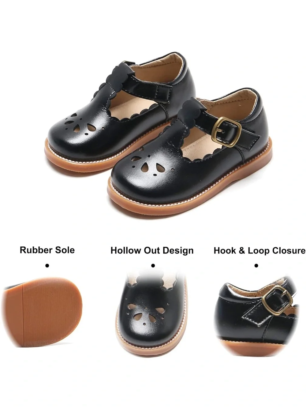 Felix & Flora Toddler Little Girl Black Mary Jane’s Dress Shoes- Ballet Flats